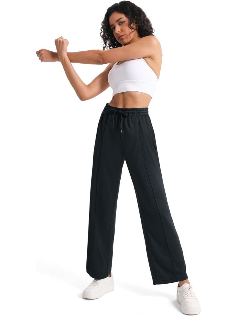 Women's 28/30/32/34/36 Inseam Track Pants Loose Straight Leg Jogging Sweatpants - Picture 8 of 9